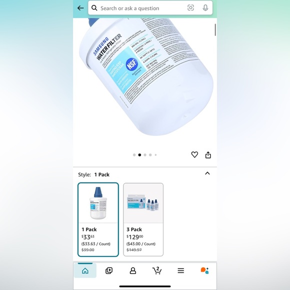Samsung fridge water filter - Picture 1 of 2